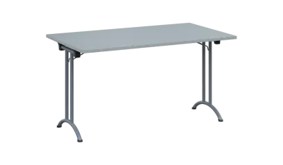 SLA 140 lak skládací jednací stůl 1394x800, deska 25 mm, podnož stříbrný lak, deska šedá